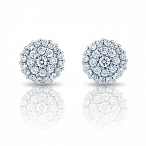 PENDIENTES ORO BLANCO 18KL DIAMANTES