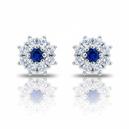 PENDIENTES ORO BLANCO 18KL DIAMANTES