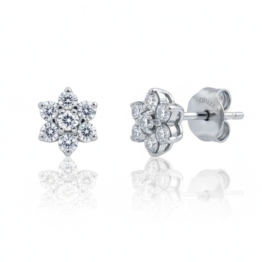 PENDIENTES ORO BLANCO 18KL DIAMANTES