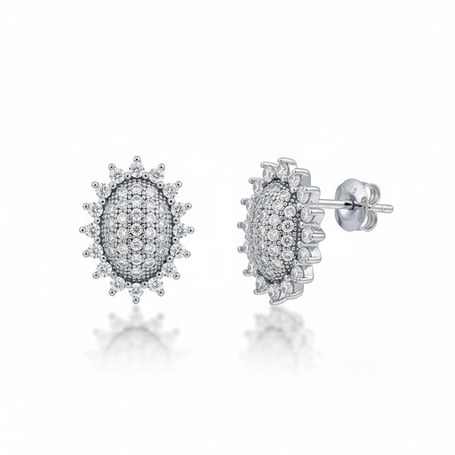 PENDIENTES ORO BLANCO 18KL DIAMANTES