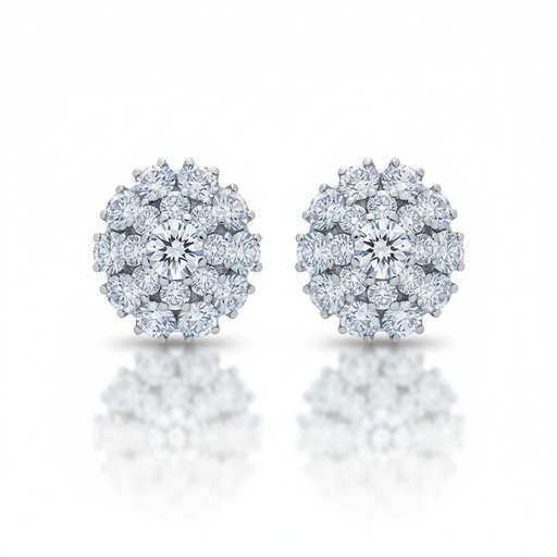 PENDIENTES ORO BLANCO 18KL DIAMANTES