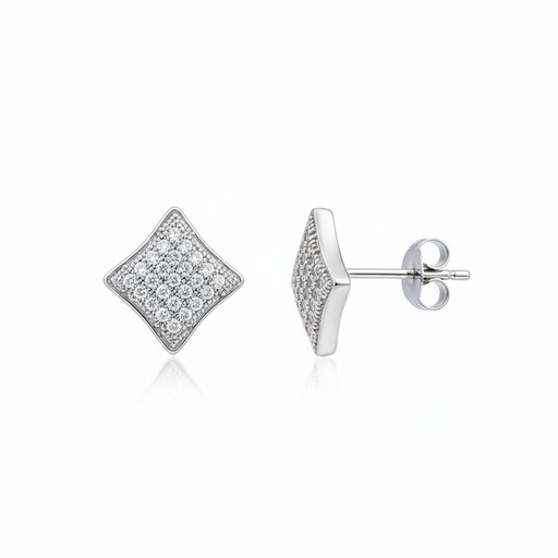 PENDIENTES ORO BLANCO 18KL DIAMANTES