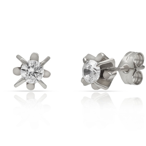 PENDIENTES ORO BLANCO 18KL DIAMANTES
