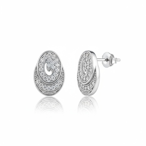 PENDIENTES ORO BLANCO 18KL DIAMANTES