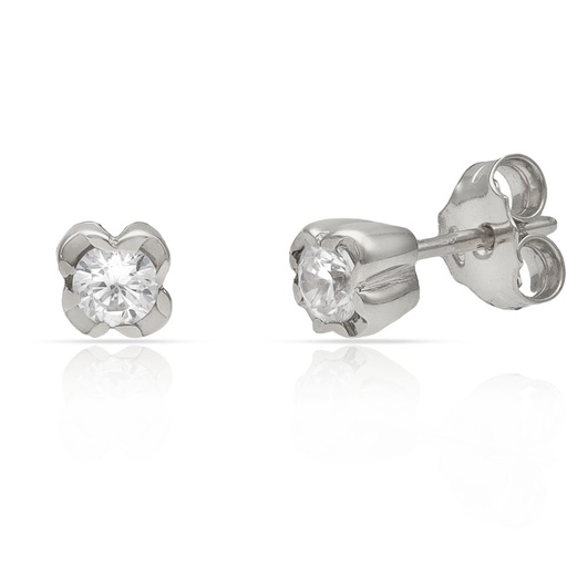 PENDIENTES ORO BLANCO 18KL DIAMANTES