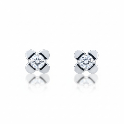 PENDIENTES ORO BLANCO 18KL DIAMANTES