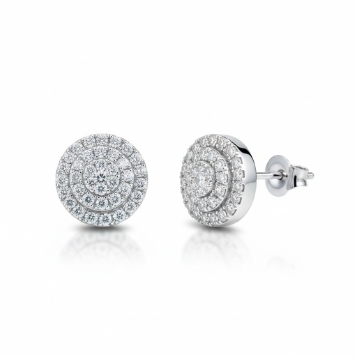 PENDIENTES ORO BLANCO 18KL DIAMANTES