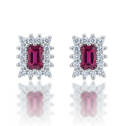 PENDIENTES ORO BLANCO 18KL DIAMANTES
