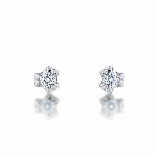 PENDIENTES ORO BLANCO 18KL DIAMANTES