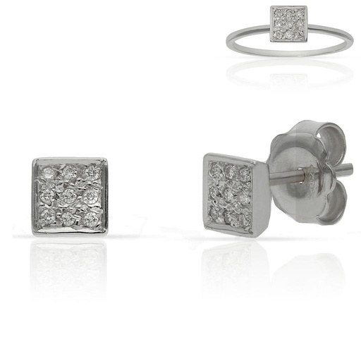 PENDIENTES ORO BLANCO 18KL DIAMANTES