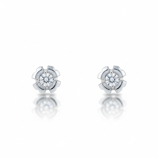 PENDIENTES ORO BLANCO 18KL DIAMANTES