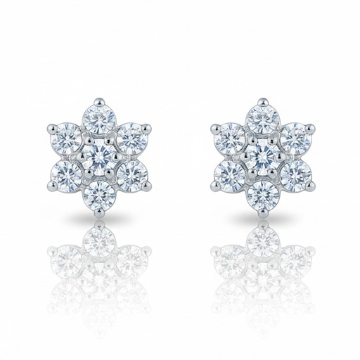 PENDIENTES ORO BLANCO 18KL DIAMANTES