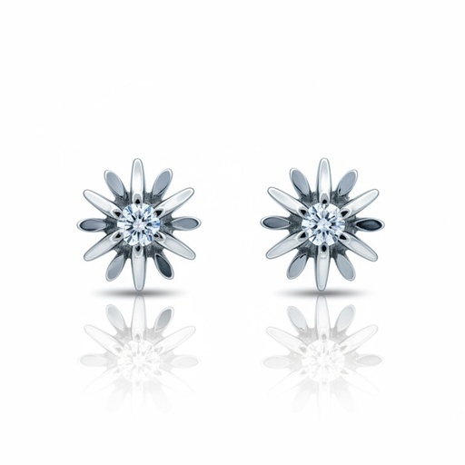 PENDIENTES ORO BLANCO 18KL DIAMANTES