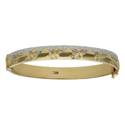 [PU854] BRAZALETE BICOLOR ORO 18KL TALLADO