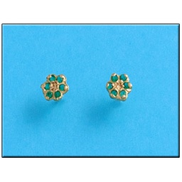 [P155] PENDIENTES EN ORO DE 18KL CRISOPAL VERDE