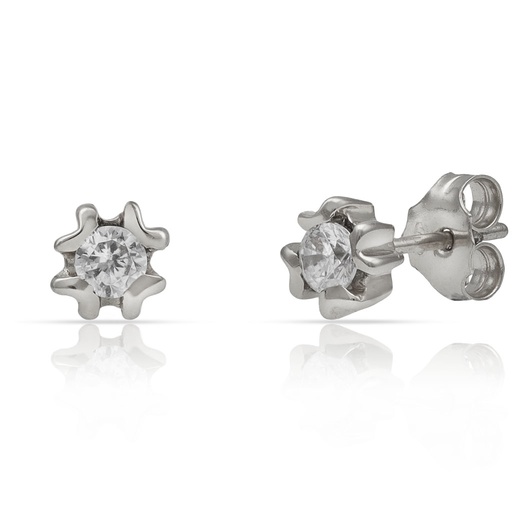 PENDIENTES ORO BLANCO 18KL DIAMANTES