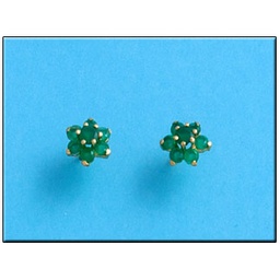 [P156] PENDIENTES EN ORO DE 18KL CRISOPAL VERDE