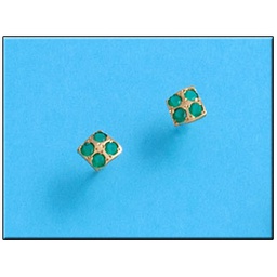 [P152] PENDIENTES EN ORO DE 18KL CRISOPAL VERDE