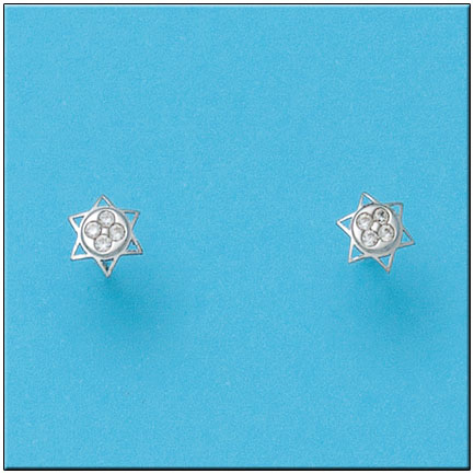 PENDIENTES ORO BLANCO 18KL ESTRELLAS
