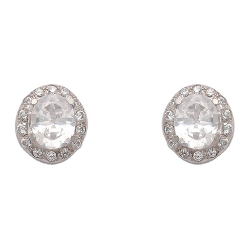 PENDIENTES ORO BLANCO 18KL OVAL