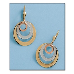 [P5844] PENDIENTES EN ORO DE 18KL TRICOLOR
