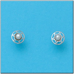 [P398] PENDIENTES ESTRELLAS EN ORO BLANCO 18KL 