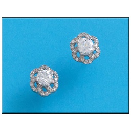 [AG1534] PENDIENTES FLOR CIRCONITAS PLATA 925MM  