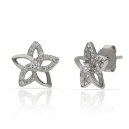 [AG1646] PENDIENTES FLOR CIRCONITAS PLATA 925MM - 9.50MM