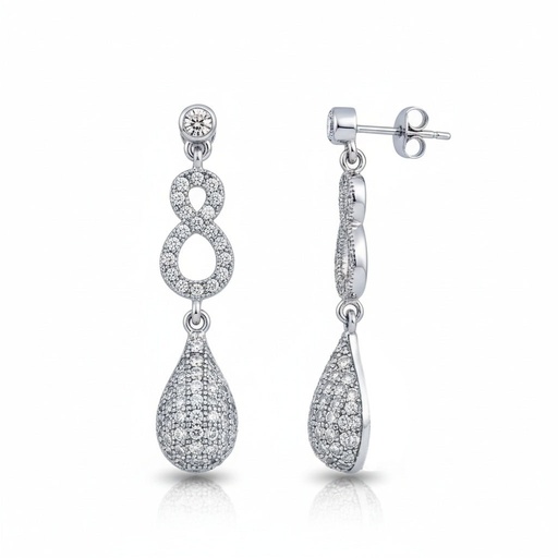 PENDIENTES PLATA 925MM CIRCONITAS