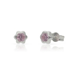 [AG1716] PENDIENTES FLOR PIEDRA ROSA PLATA 925MM - 4MM (copia)