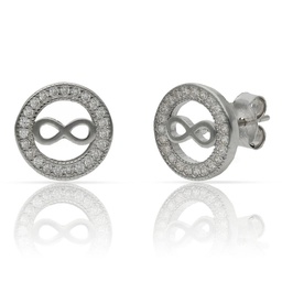 [AG1635] PENDIENTES INFINITO CIRCONITAS PLATA 925MM - 10MM