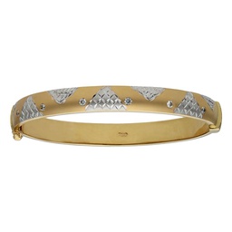 [PU1443] BRAZALETE TALLADO CIRCONITAS ORO 18KL