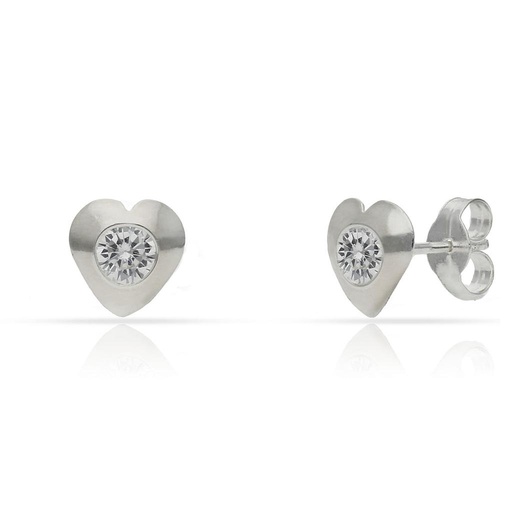 PENDIENTES PLATA 925MM CORAZONES CIRCONITAS - 7X7MM