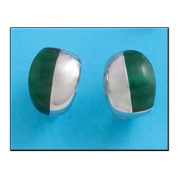 [AG1422] PENDIENTES OJO DE GATO VERDE PLATA 925MM