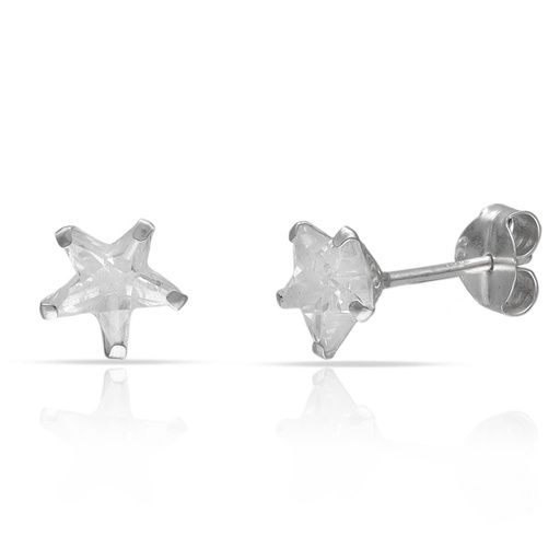 PENDIENTES PLATA 925MM ESTRELLAS CIRCONITAS - 6MM