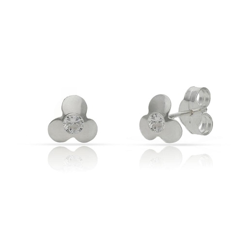 PENDIENTES PLATA 925MM FLOR CIRCONITAS - 6MM