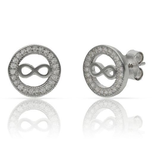 PENDIENTES PLATA 925MM INFINITO CIRCONITAS - 10MM