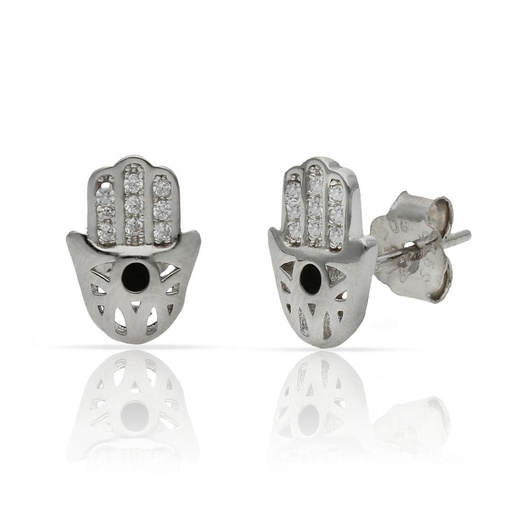PENDIENTES PLATA 925MM MANO DE FATIMA - 7x10MM