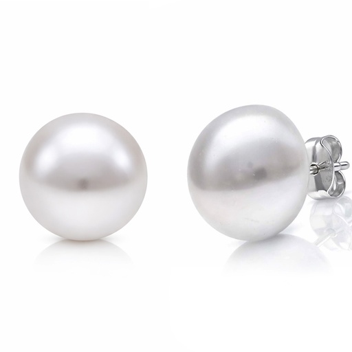 PENDIENTES PLATA 925MM MEDIAS PERLAS - 12MM