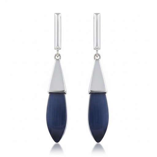 PENDIENTES PLATA 925MM OJO DE GATO