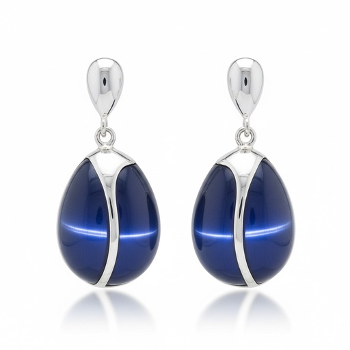 PENDIENTES PLATA 925MM OJO DE GATO