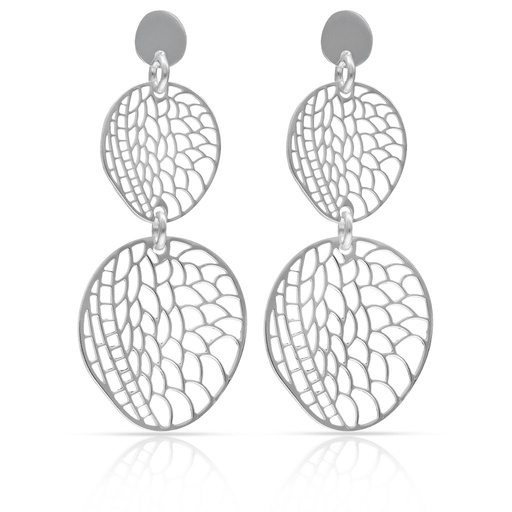 PENDIENTES PLATA 925MM OVAL CALADOS
