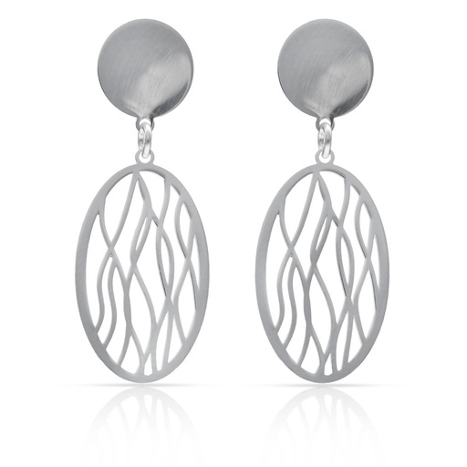 PENDIENTES PLATA 925MM OVAL CALADOS