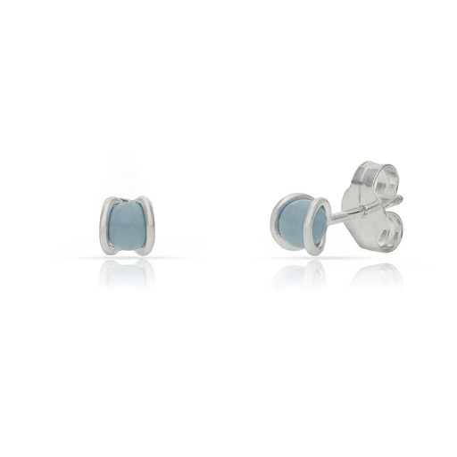 PENDIENTES PLATA 925MM PERLA AZUL - 4MM