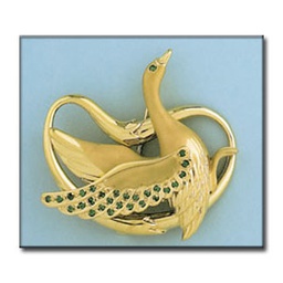 [G232] BROCHE Y COLGANTE ORO 18KL CISNE