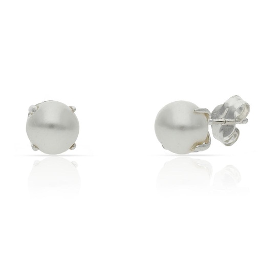 PENDIENTES PLATA 925MM PERLAS - 6MM
