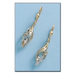 [P722] PENDIENTES ORO 18KL BICOLOR CALADOS