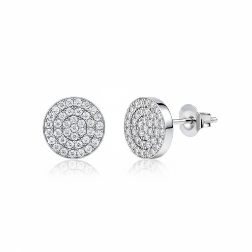 PENDIENTES PLATA 925MM REDONDO CIRCONITAS