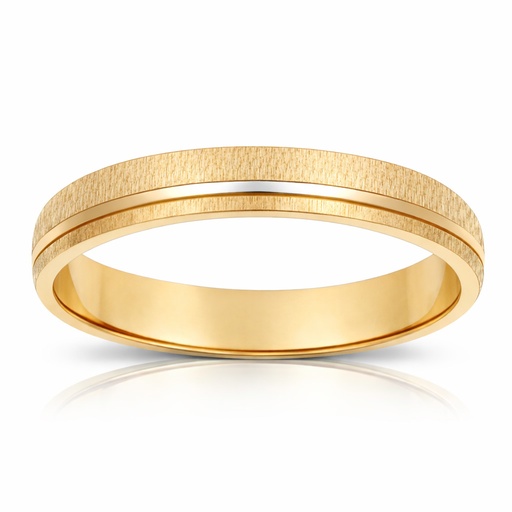 ALIANZA ORO 18KL TALLADA MATE - BRILLO - 4MM