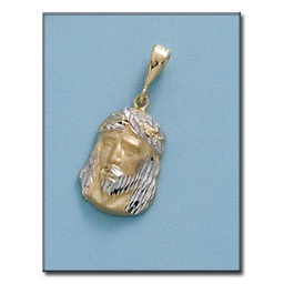 [CB378] CABEZA CRISTO BICOLOR ORO 18KL - 12X19MM